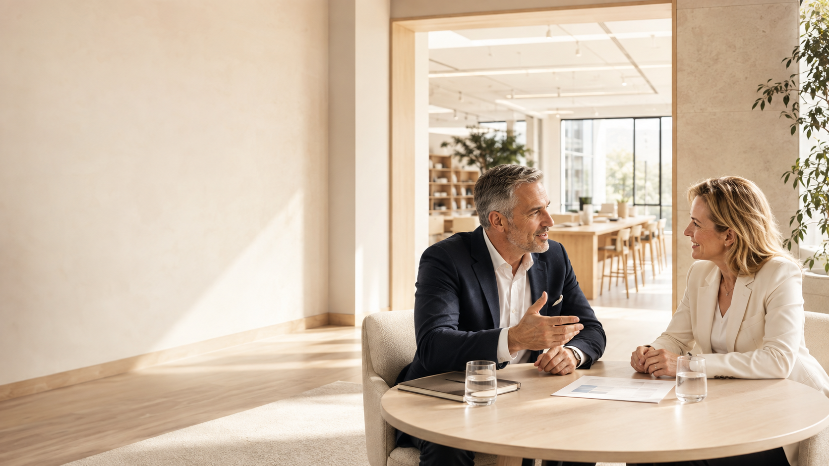 Two senior leaders beginning a productive conversation